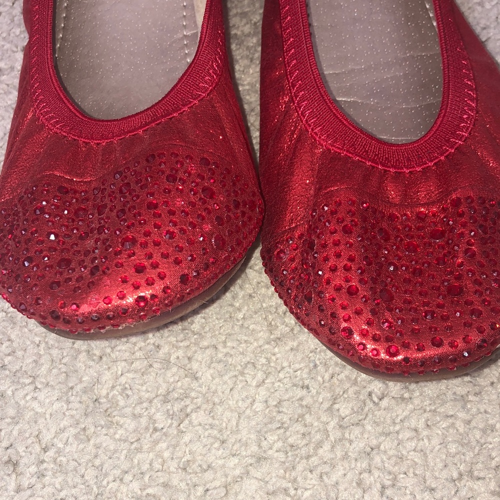 Dream Pairs Red Girls' Sparkle Ballet Flats - Picture 7 of 7